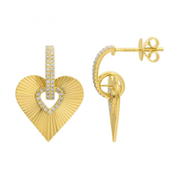 Fluted Heart Earrings