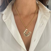 Horse Shoe Charm on Rolo Chain