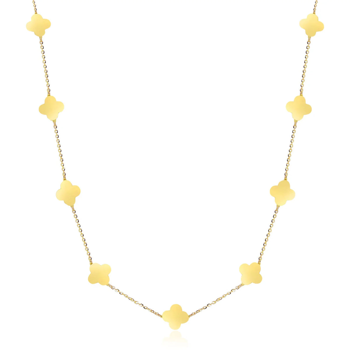 Stone Flower Necklace - Gold