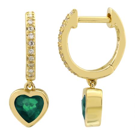 Emerald Heart Drop Huggies