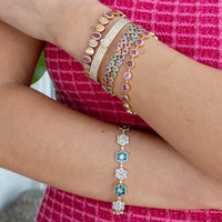 Topaz and Sapphire Flower Bracelet