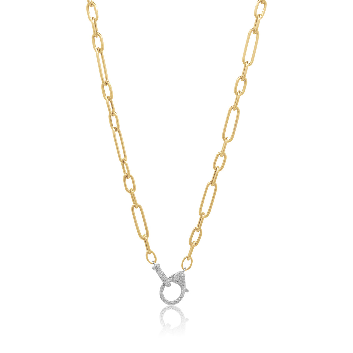 Oval Link Bubble Clasp Necklace