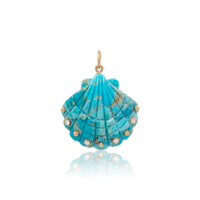 Caribbean Blue Shell  Pendant