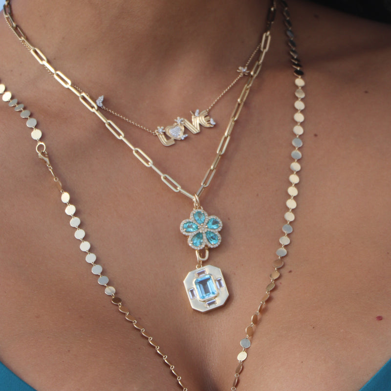Topaz Square Pendant