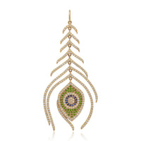 Third Eye Feather Pendant Peridot