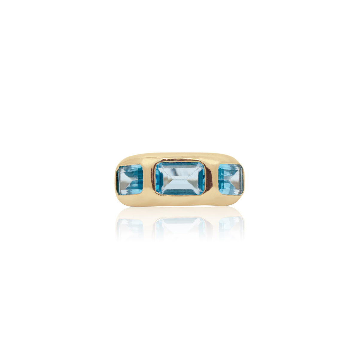 Blue Topaz Trilogy Ring