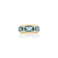 Blue Topaz Trilogy Ring