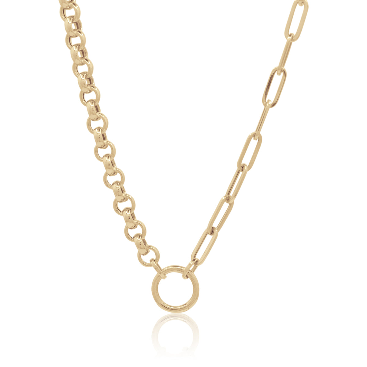 Rolo Link Asymetrical Necklace