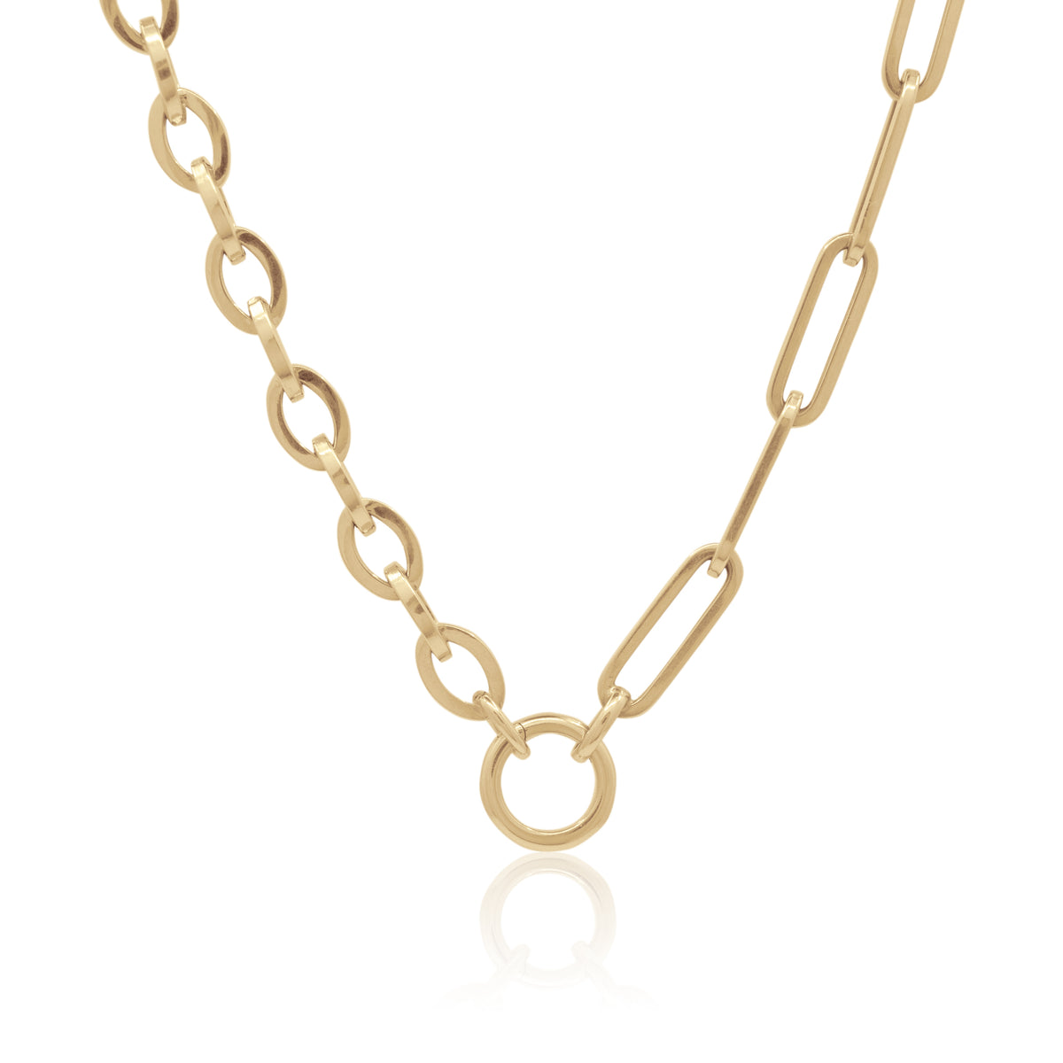 Oval Link Asymetrical Necklace