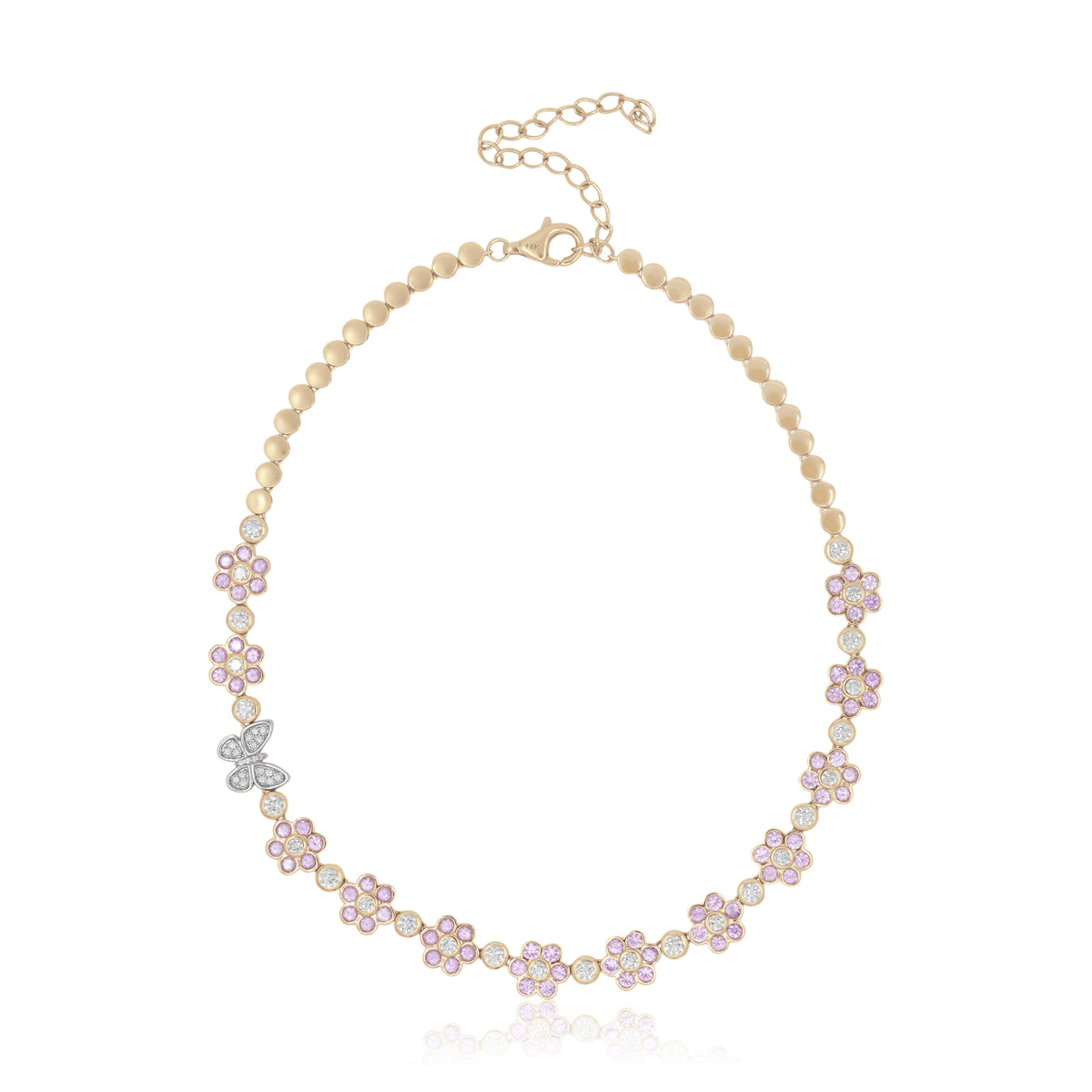 Blossom Butterfly Necklace - Pink Sapphire