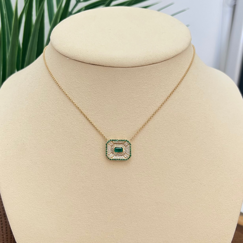 Boxy Emerald Necklace