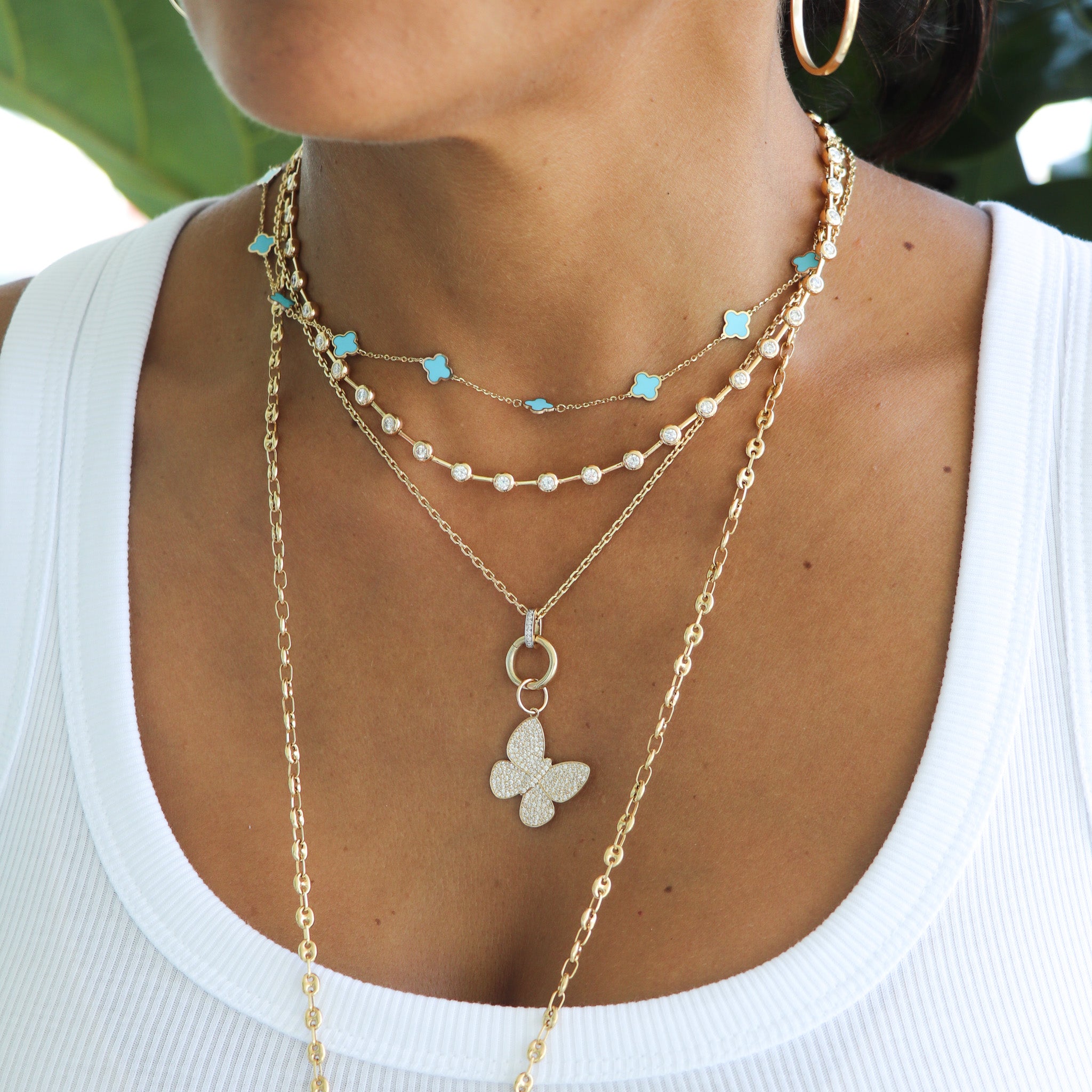 Bezel Tennis Necklace| Hayley Style | Statement Necklace