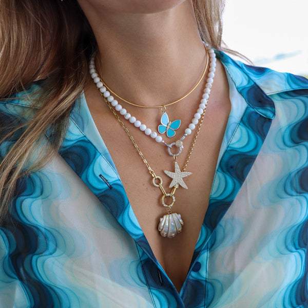 Two Tone Turquoise Goddess Butterfly