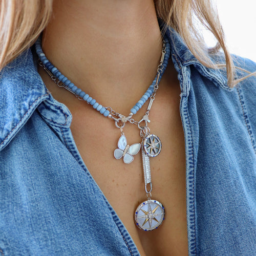 Freeform Blue Opal Necklace