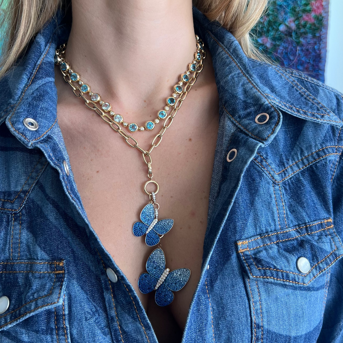 Goddess Butterfly - Ombré Blue Large