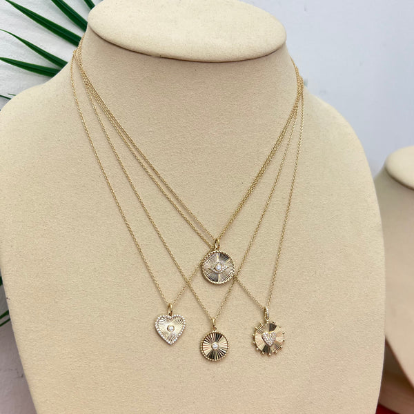 Dainty Fluted Evil Eye Necklace