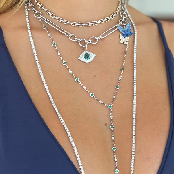 King Emerald Lariat - White Gold