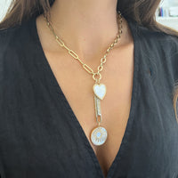 18'' Oval Link Asymetrical Necklace