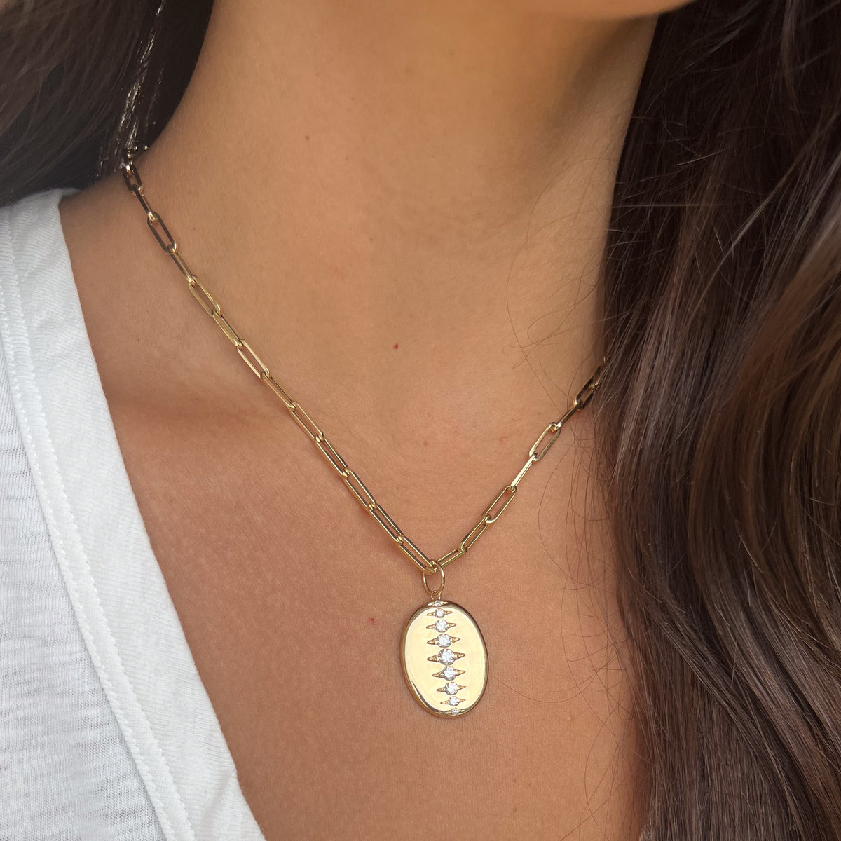 Diamond Oval Pendant