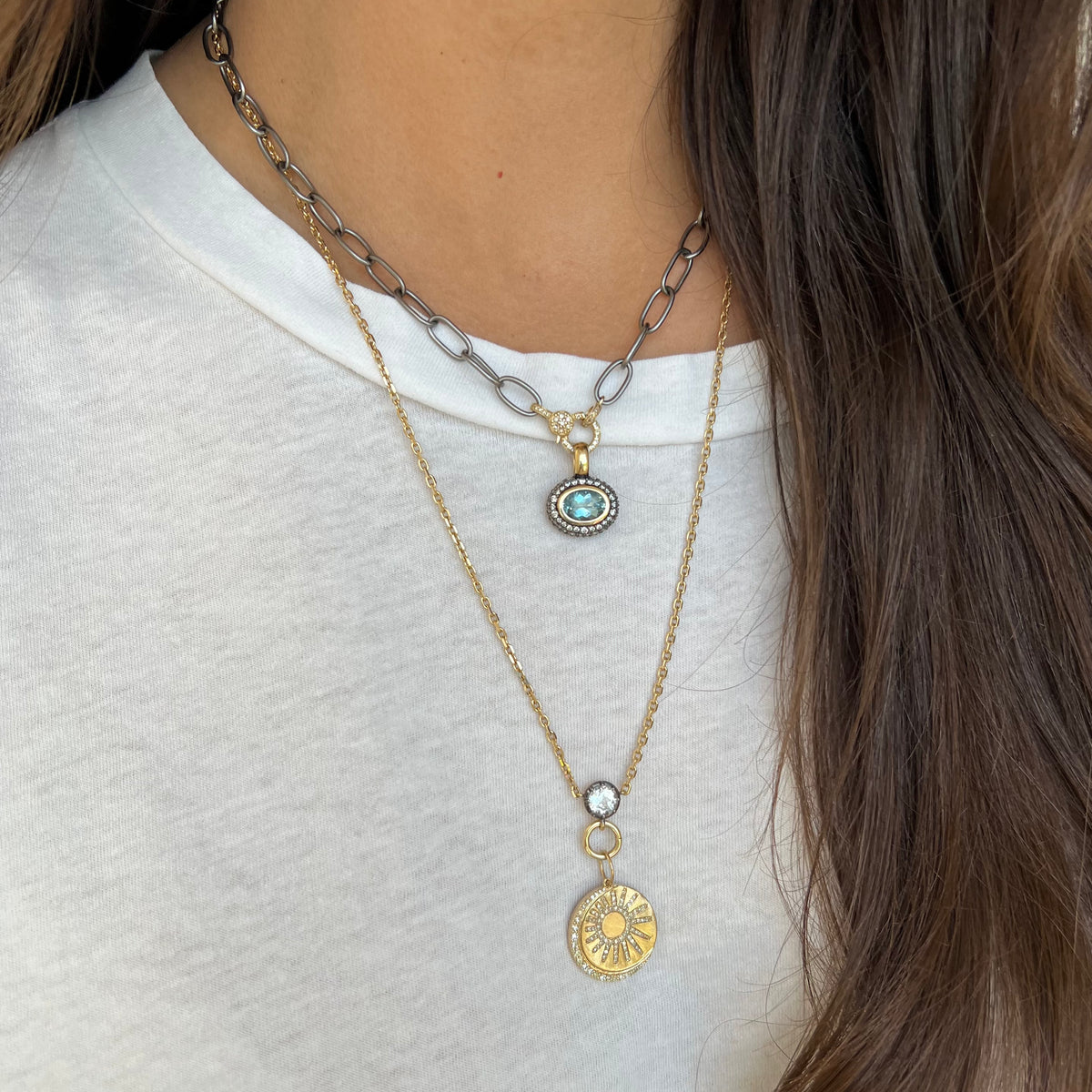 Two Tone Cable Chain Necklace