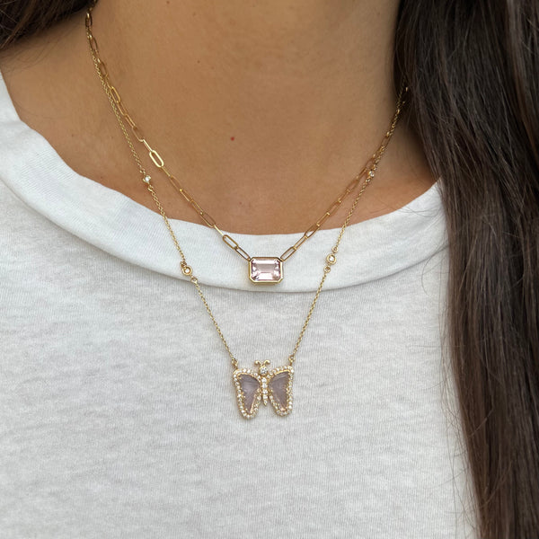 Tourmaline Butterfly Necklace
