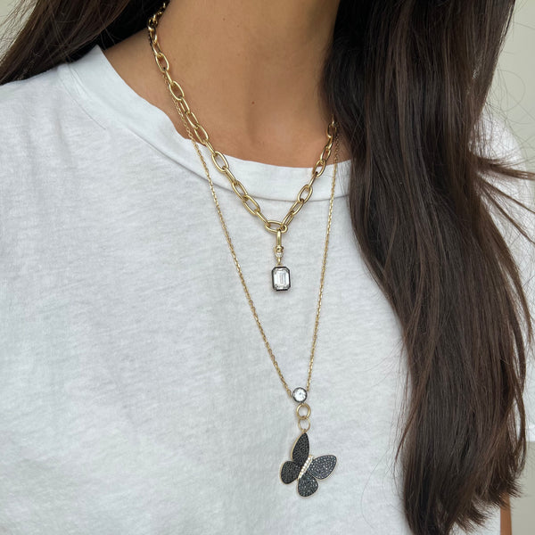Lab Diamond Clip Pendant