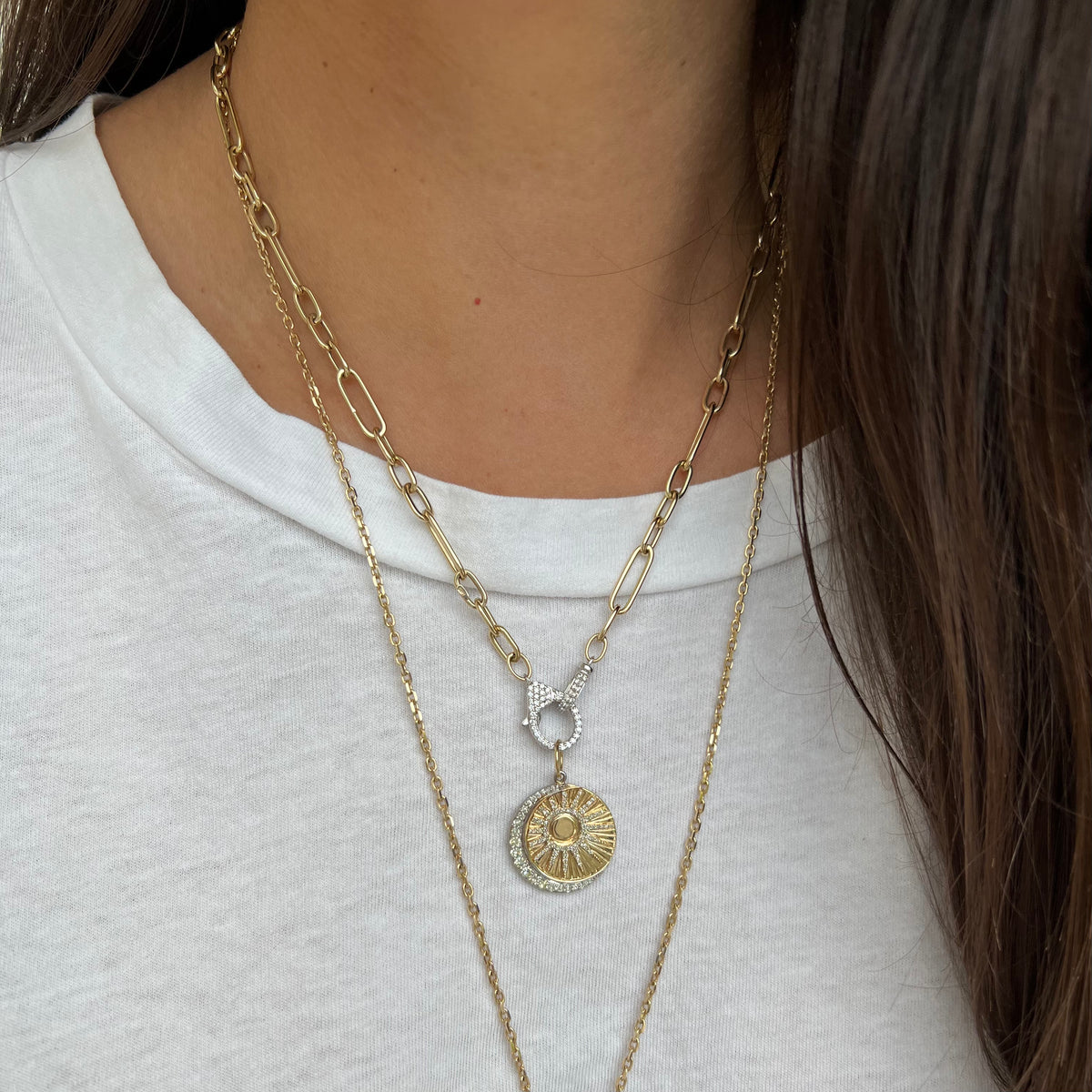 Lune et Soleil Pendant - Gold