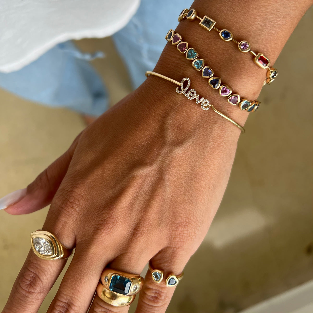 Small Script Love Bangle