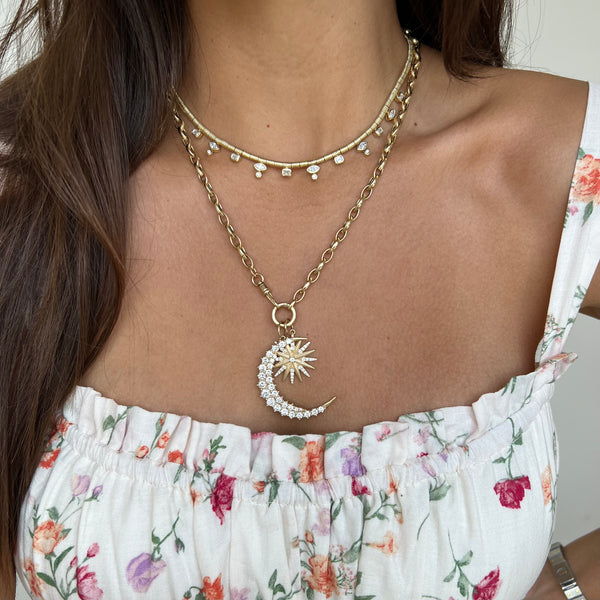 Diamond Moon Pendant