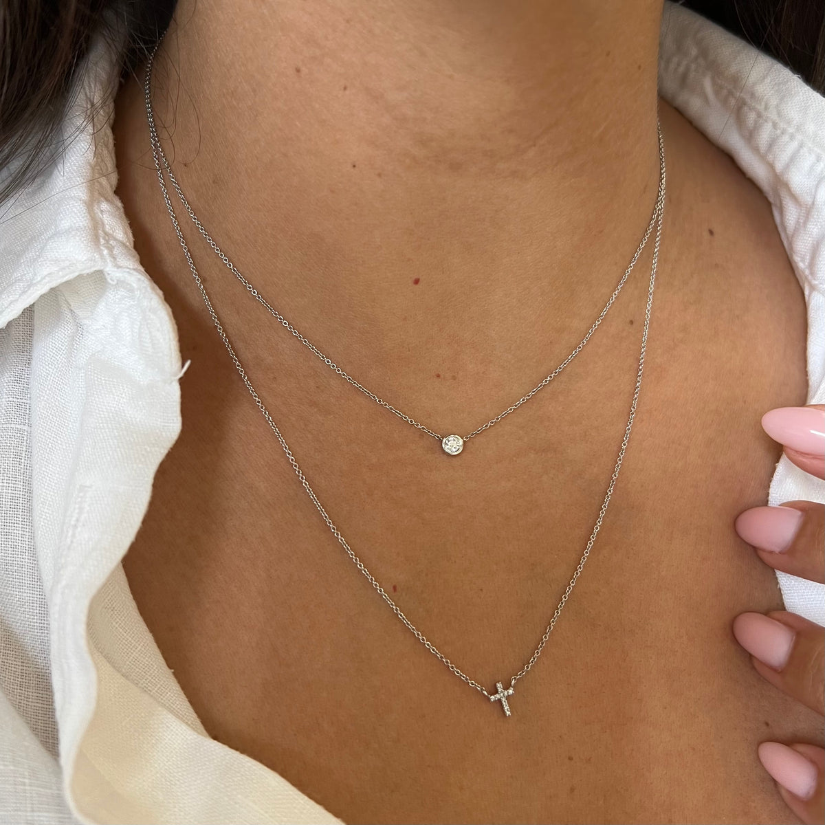 Solitaire Diamond Dainty Necklace