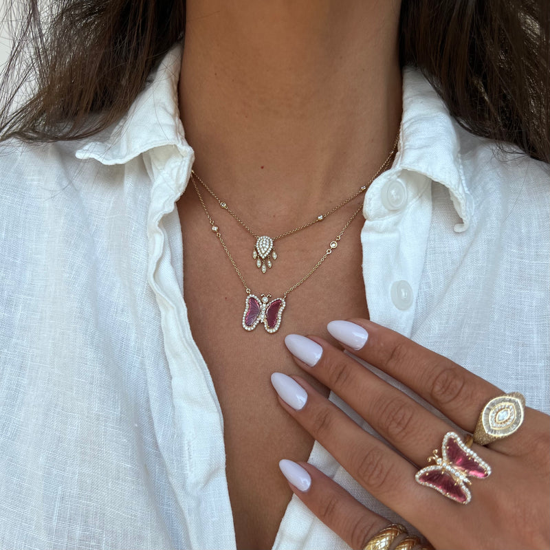 Tourmaline Butterfly Necklace