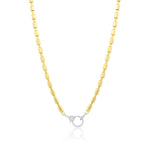 Diamond Clasp Barrel Chain Necklace