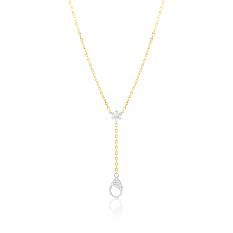 Diamond Flower Y Necklace