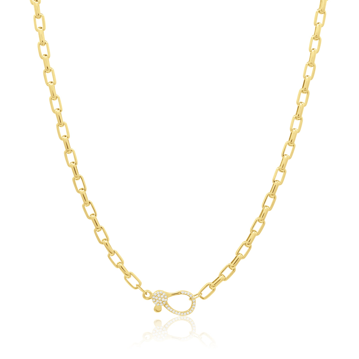 Diamond Clasp Box Chain Necklace