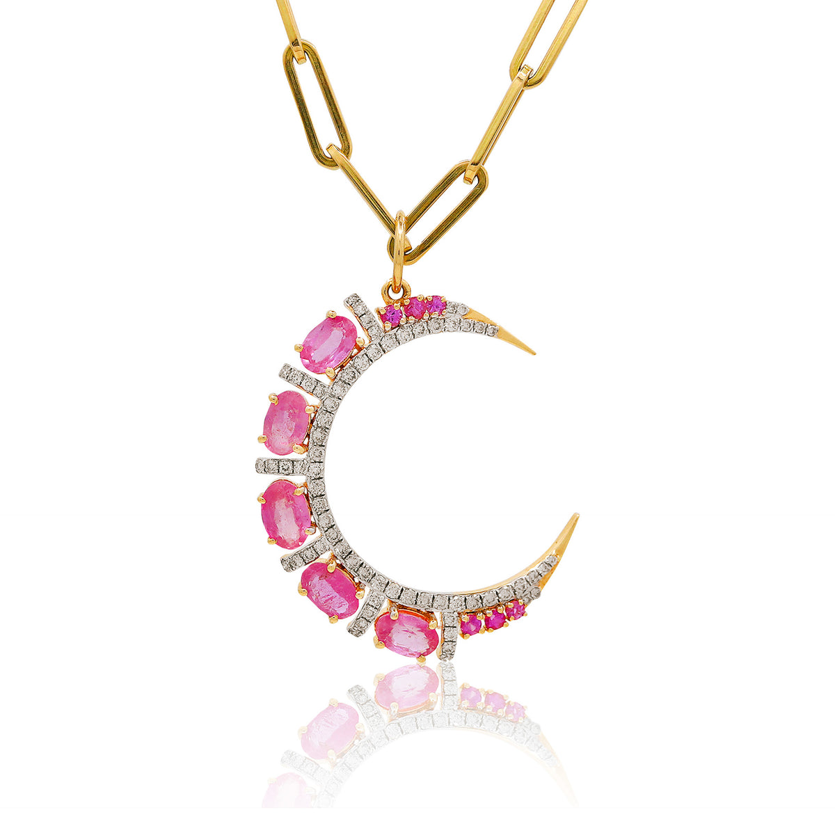 Empress Moon Pendant - Pink Sapphire