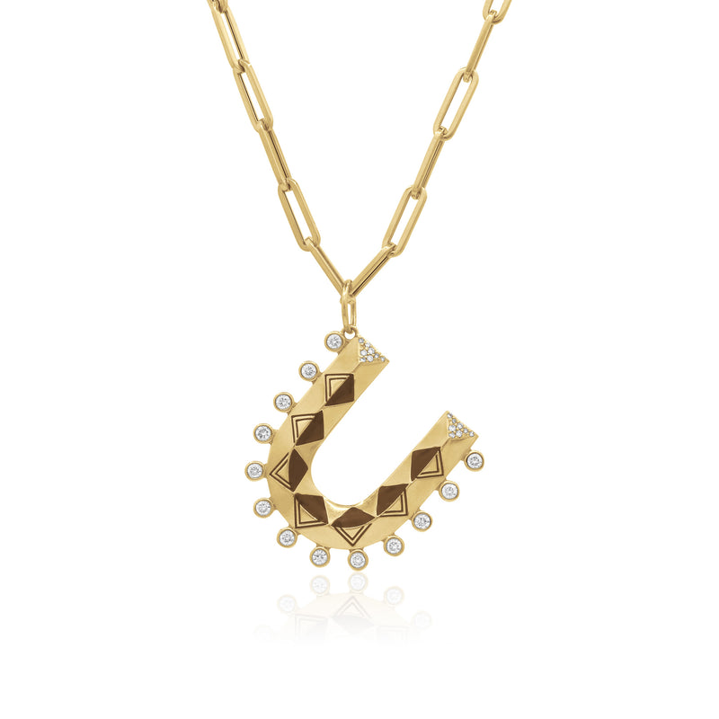 Horse Shoe Charm on Rolo Chain