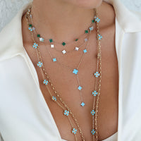 Stone Flower Lariat - Turquoise