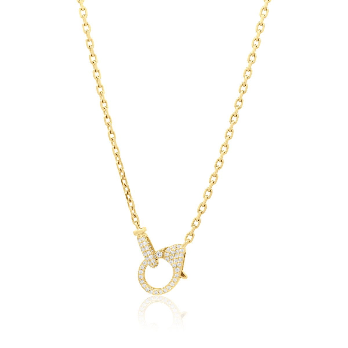 Diamond Bubble Clasp Necklace