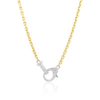 Big Diamond Clasp Necklace - Thick Chain