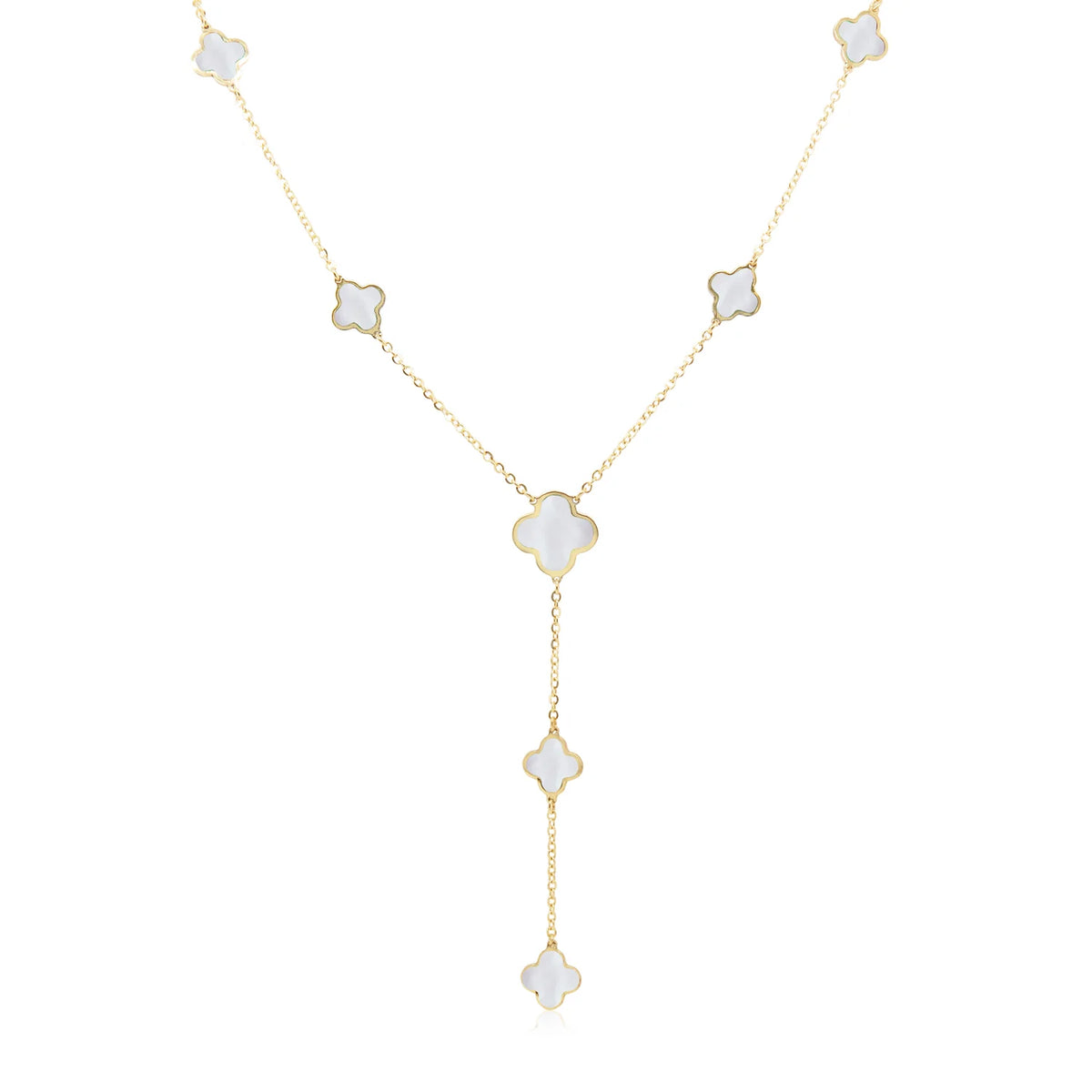 Stone Flower Lariat - Mother of Pearl