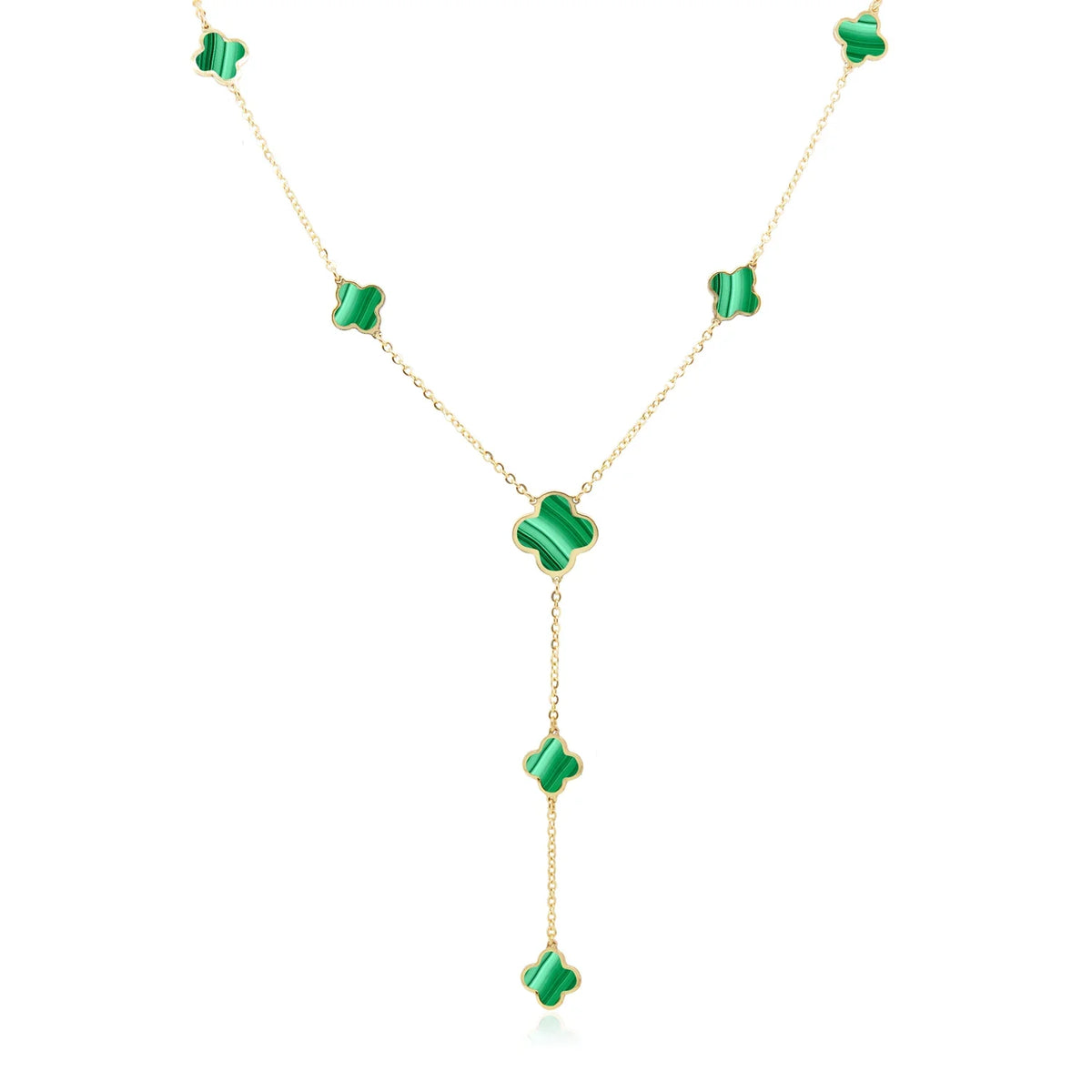 Stone Flower Lariat - Malachite