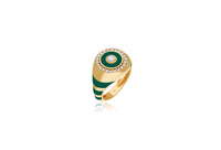 Green Bullseye Pinky Ring