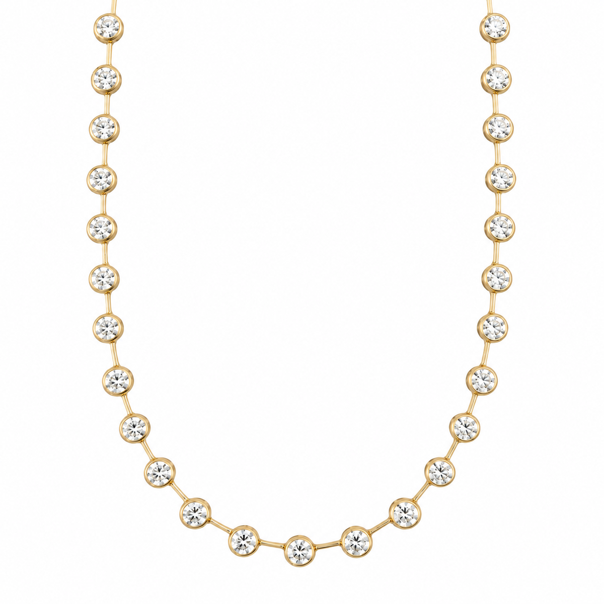Bezel Diamond Tennis Necklace