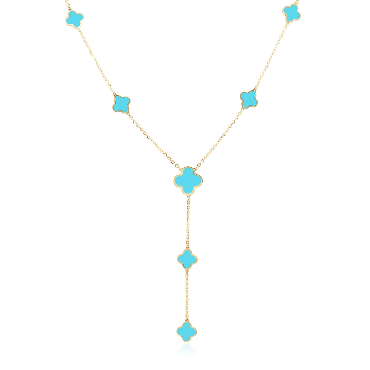 Stone Flower Lariat - Turquoise