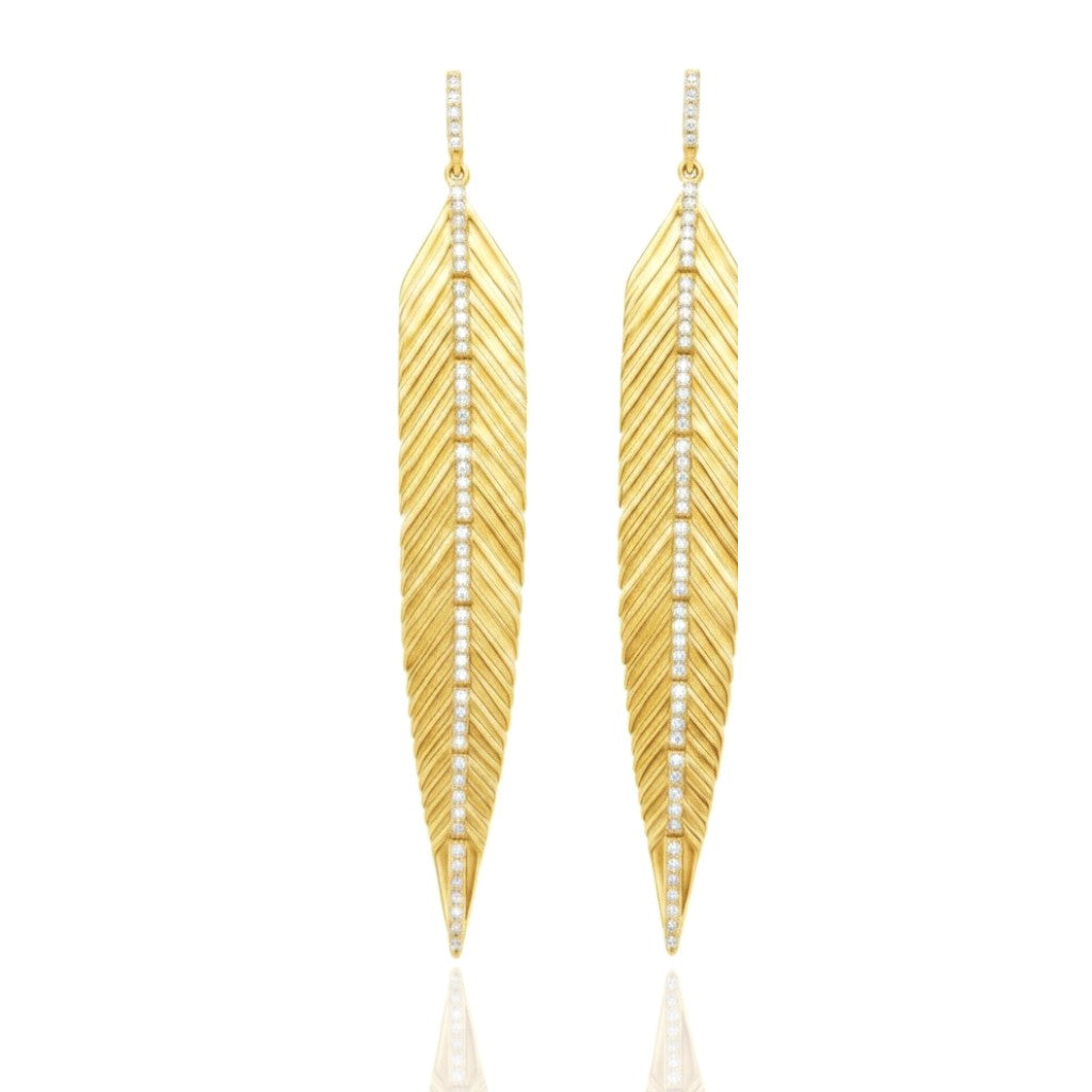 Golden Feather Earrings