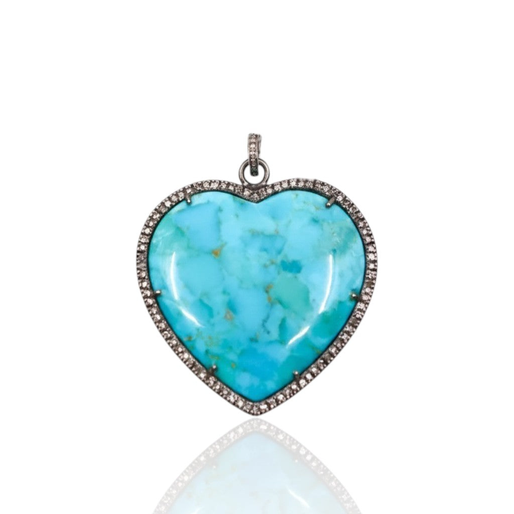 Silver Turquoise Heart