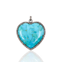 Silver Turquoise Heart
