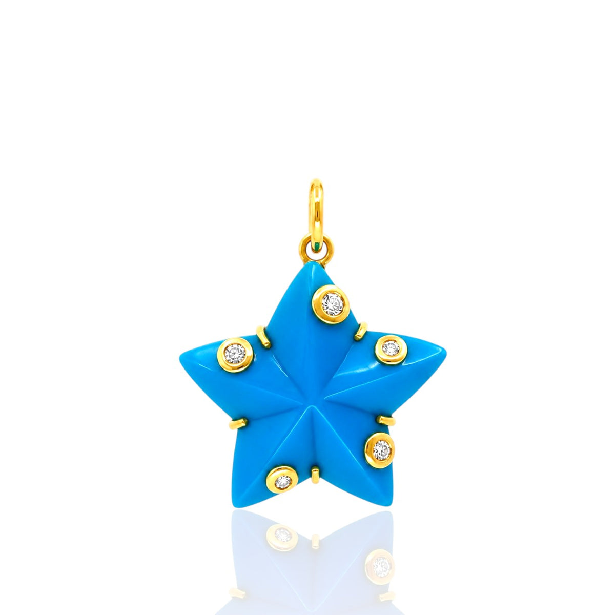 Tuquoise Star Pendant - Diamond