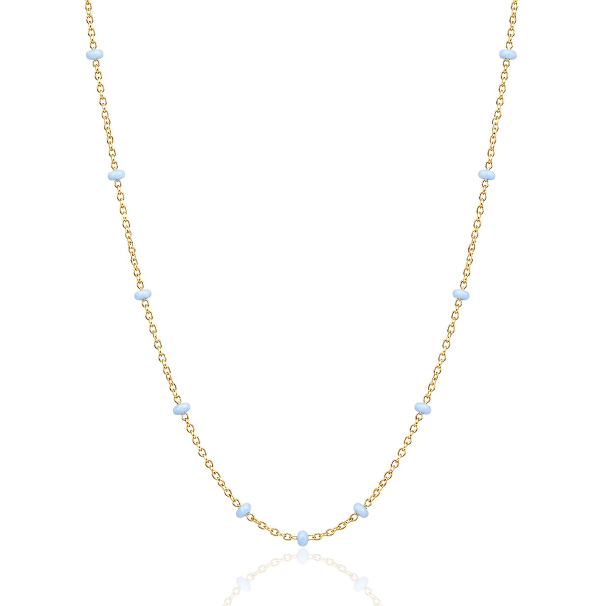 Baby Blue Enamel Dot Chain