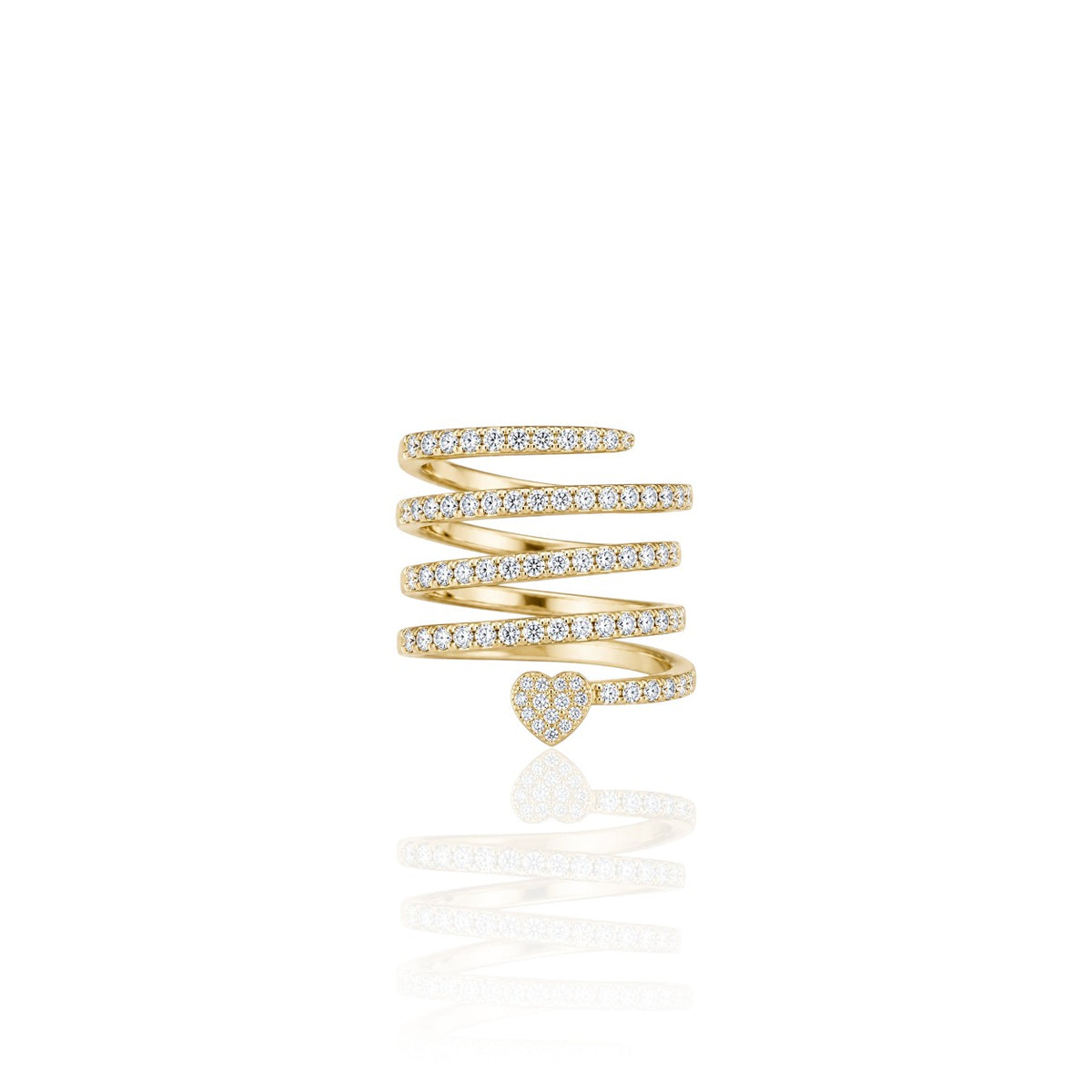 Diamond Heart Wrap Pinky Ring